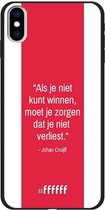 iPhone Xs Max Hoesje TPU Case - AFC Ajax Quote Johan Cruijff #ffffff
