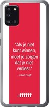 Samsung Galaxy A31 Hoesje Transparant TPU Case - AFC Ajax Quote Johan Cruijff #ffffff