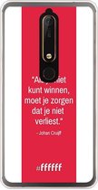 Nokia 6 (2018) Hoesje Transparant TPU Case - AFC Ajax Quote Johan Cruijff #ffffff