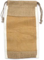 Lrg Gewassen Jute Pouch - 26x15cm