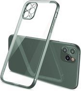 geschikt voor Apple iPhone 11 Pro vierkante metallic case - donkergroen