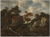 Poster – Oude Meesters - Rotsachtig landschap, Jacob Isaacksz van Ruisdael - 40x30cm Foto op Posterpapier