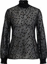 WE Fashion Dames semi-transparante blouse met luipaarddessin