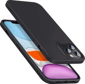 ESR Smooth Silicon kunstleer hoesje voor iPhone 12 en iPhone 12 Pro - zwart