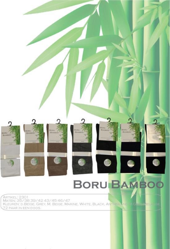 Boru Bamboe Sokken Donker Beige 3 paar-43/45