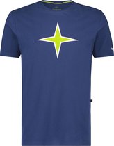 Haze&Finn T-shirt Ronde Hals Navy Blauw Met Logo (MC14-0004 - TwilightBlue-LimePunch)