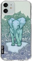 Casetastic Apple iPhone 12 / iPhone 12 Pro Hoesje - Softcover Hoesje met Design - Emerald Elephant Print