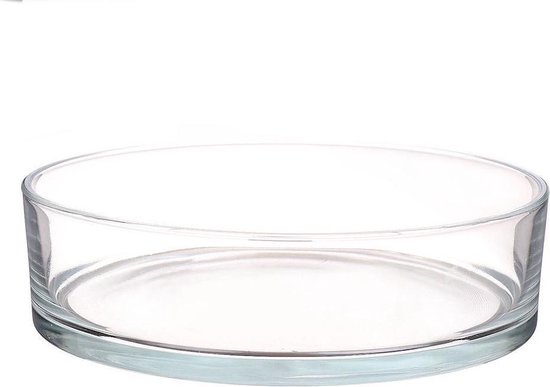Lage schaal/vaas transparant rond glas 8 x 29 cm - cilindervormig - glazen  vazen -... | bol.com