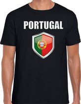 Portugal landen t-shirt zwart heren - Portugese landen shirt / kleding - EK / WK / Olympische spelen Portugal outfit S