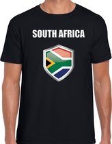 Zuid Afrika landen t-shirt zwart heren - Zuid Afrikaanse landen shirt / kleding - EK / WK / Olympische spelen South Afrika outfit L