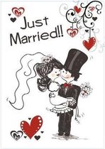 Raamsticker Adhesive Just Married 35x55