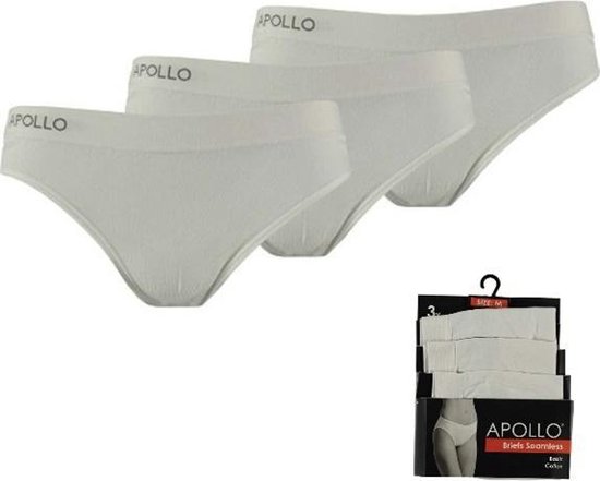 Apollo dames slips | MAAT L | 3-pack | wit