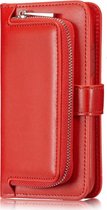 Shop4 - iPhone X Hoesje - Uitneembare Portemonnee Case Rood