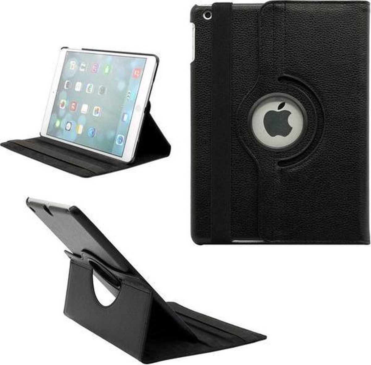 Geschikt voor iPad Pro 10.5(2017) kunstleder tablethoes 360° draaibare bookcase zwart