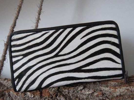 Lederen portemonnee met zebra print (vacht) | bol.com