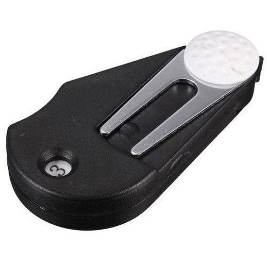 Golf Tool 4 in 1 - Pitchfork - Slagenteller - Clubborstel - Marker - Golf accessoires - Zwart van Golfers' Choice — afbeelding 2