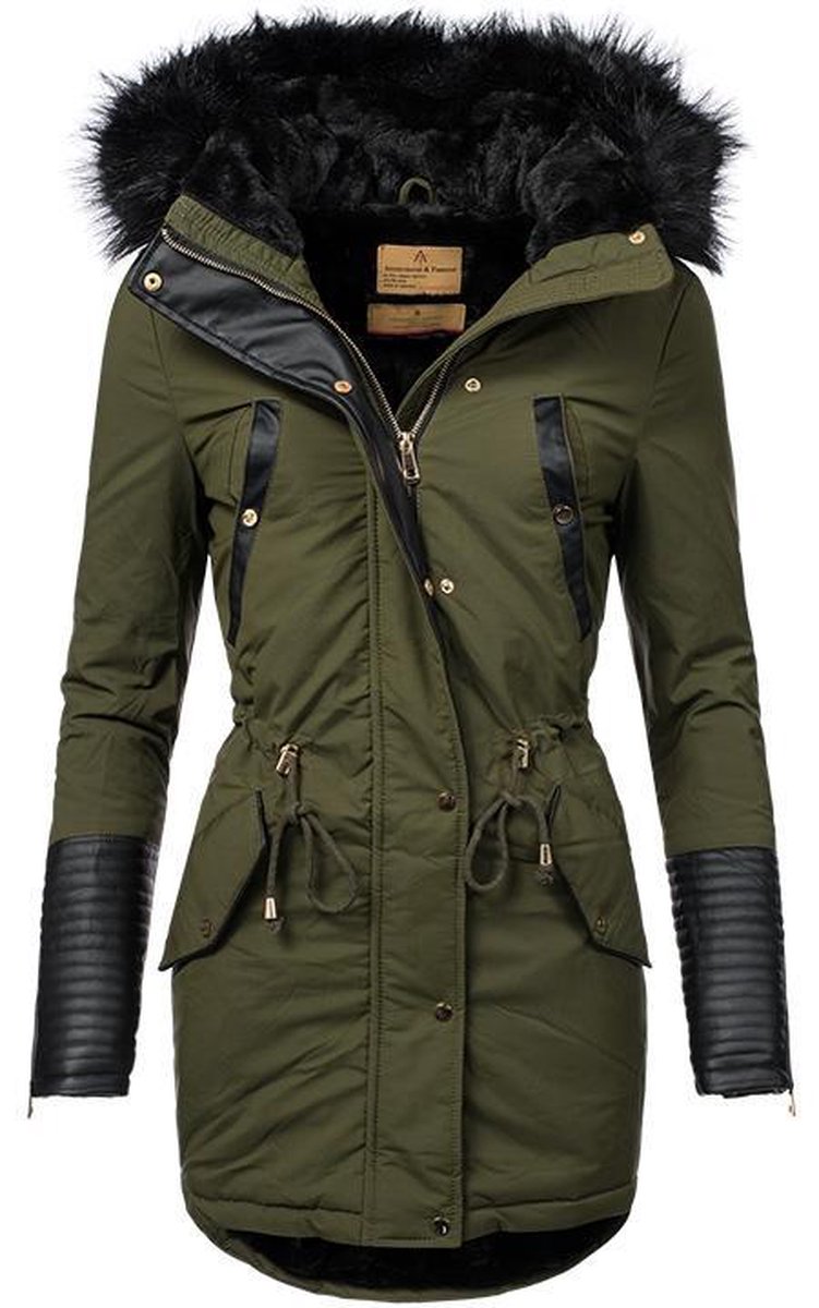 Modegram Groen Dames winterjas parka maat M | bol.com