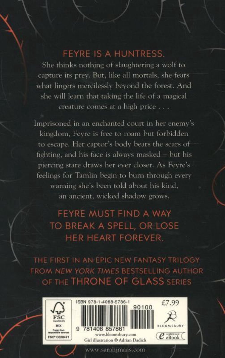 Court Of Thorns & Roses - back cover