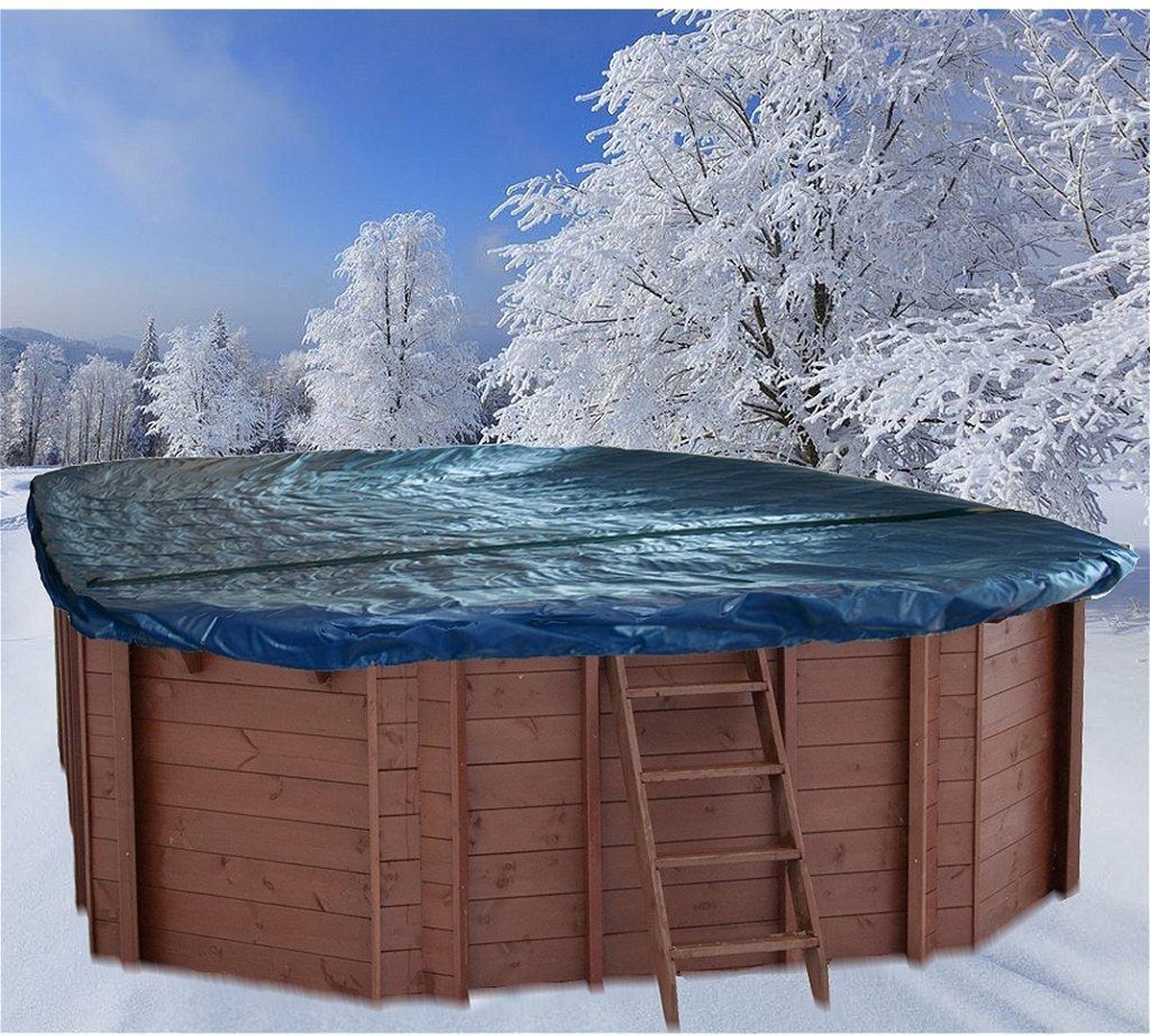 Interline Winterafdekking voor Houten Zwembad Ovaal 8-Hoek 840x490 cm