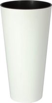 Bloempot Buiten Hoog Rond Tubus Slim Shine 20cm WIT Prosperplast