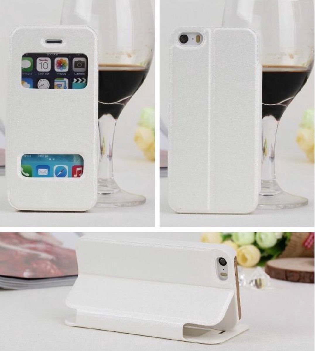 View Cover Zijde Patroon voor iPhone 6 Plus _ Wit