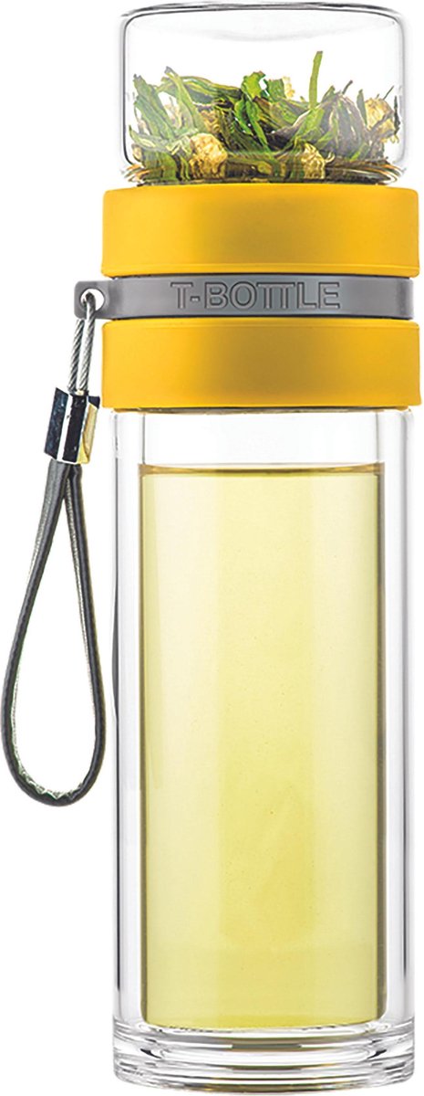 T-Bottle Theebeker - Theefilter - Dubbelwandig - Honey Yellow