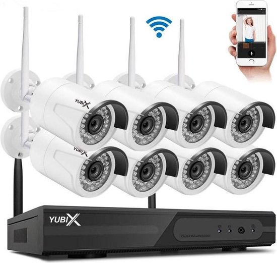 Recyclen Grammatica voor mij CCTV 960P Wifi beveiligingscamera systeem set draadloos buiten 8 IP  camera's + APP | bol.com