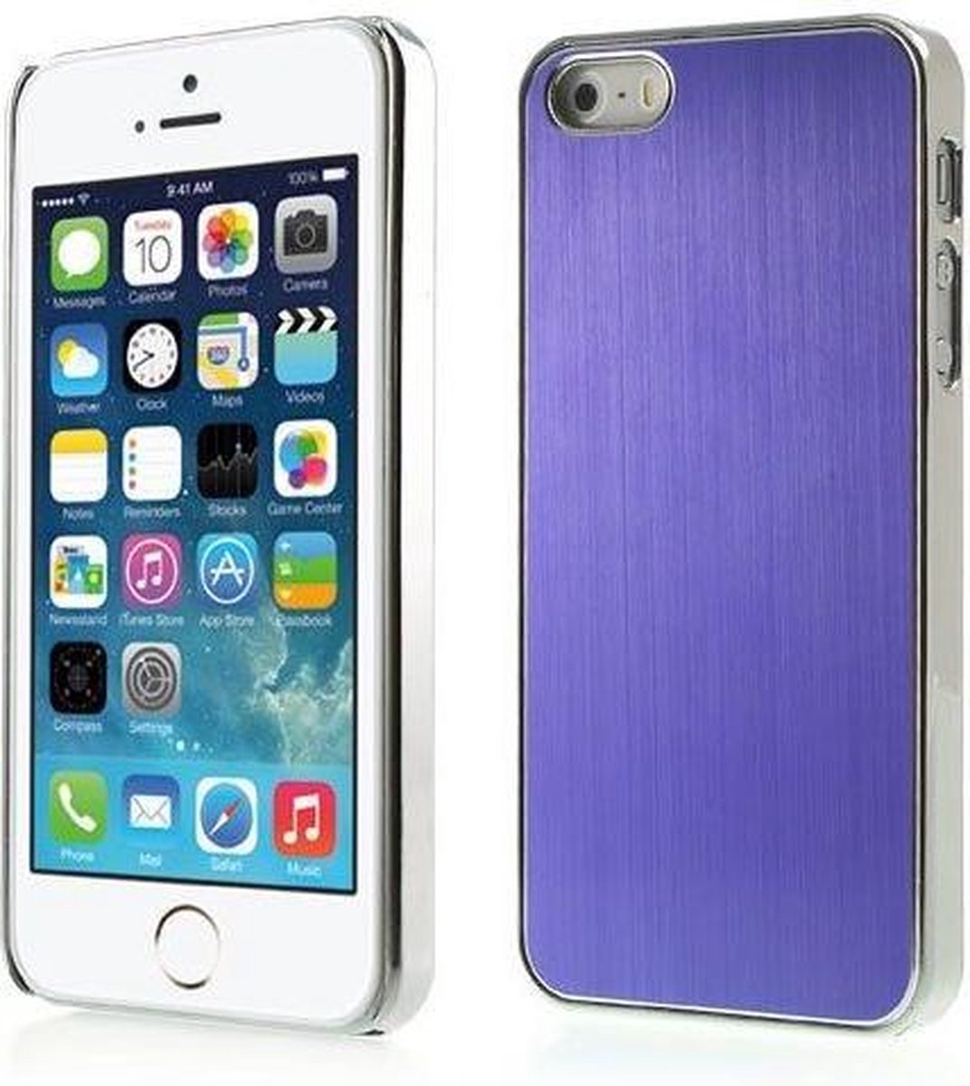 Geborsteld Aluminium Hardcase iPhone 5(s)/SE - Paars