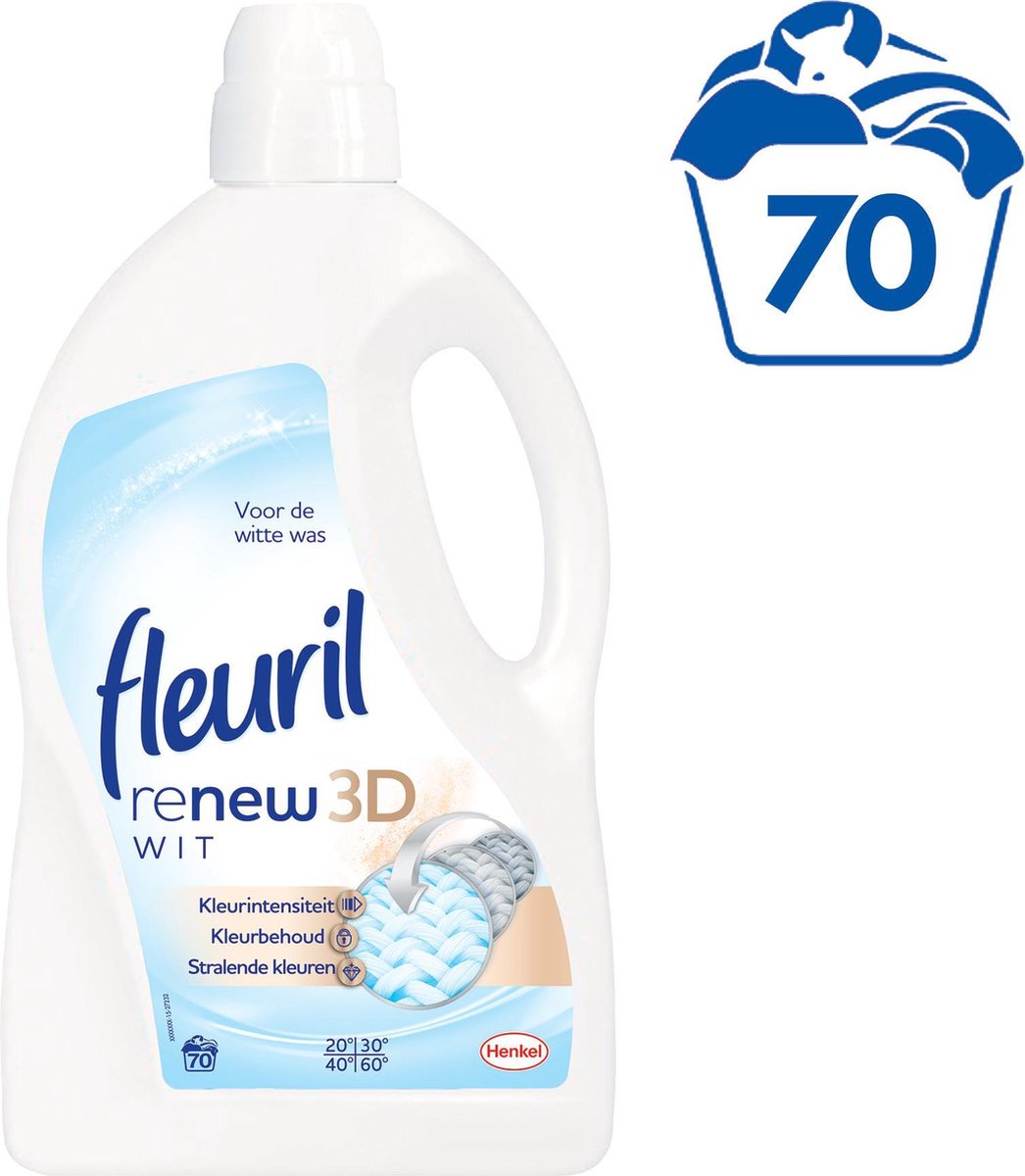Fleuril Puur Wit - Kwartaalverpakking - 70 wasbeurten - Wasmiddel