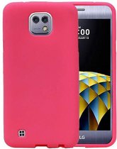 Sand Look TPU Backcover Case Hoesje voor LG X Cam K580 Roze