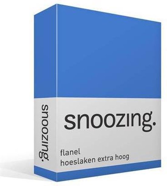 Snoozing - Flanel - Hoeslaken - Extra Hoog - Eenpersoons - 80/90x200 cm - Meermin
