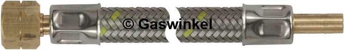 Flexibele rvs gasslang 1/4 links x 8 mm insteek - 1 meter