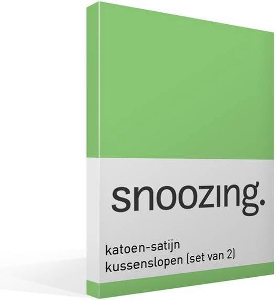 Snoozing - Katoen-satijn - Kussenslopen - Set van 2 - 40x60 cm - Lime