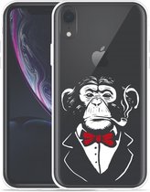 Geschikt voor Apple iPhone Xr Hoesje Chimp Smoking - Designed by Cazy