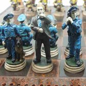 MadDeco - Schaakspel politie brandweer - schaakbord polystone - schaken