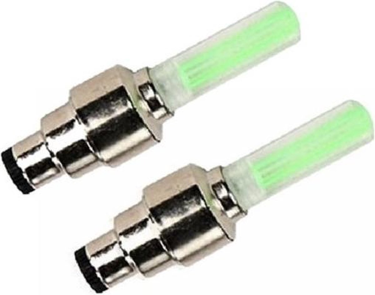 Fietswielverlichting firefly ventiel LED lampjes groen 2 stuks