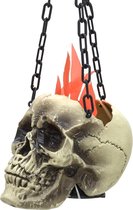 Europalms Halloween Flaming Skull, 45x21x15cm