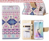 Xssive Hoesje voor Samsung Galaxy S6 - Book Case G920 G920F Azteken Pink