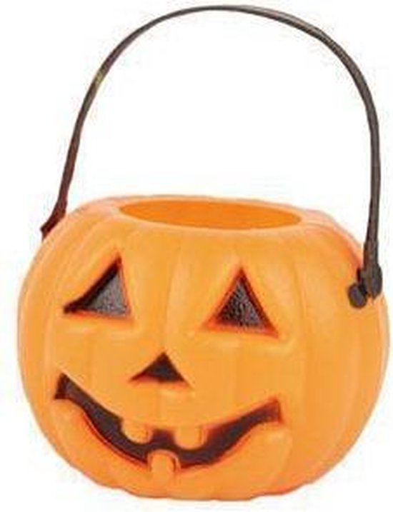 Funny Fashion Halloween mini pompoen emmers - 6x - 5 cm - decoratie/versiering/accessoires - Traktatie emmertjes