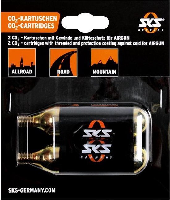 SKS Co2-Patronen voor SKS fietspomp - 16 Gram - Met Schroefdraad - 2 Stuks van SKS — afbeelding 3