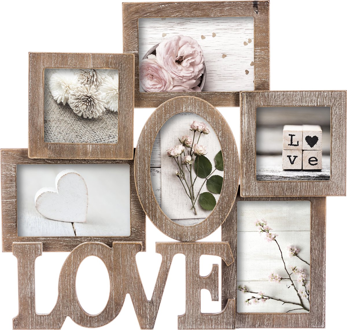 Atmosphera Créateur d'intérieur® FOTOKADER - MDF - 6 FOTO'S 42,5X1,8X40,5CM - HOUTLOOK Marron