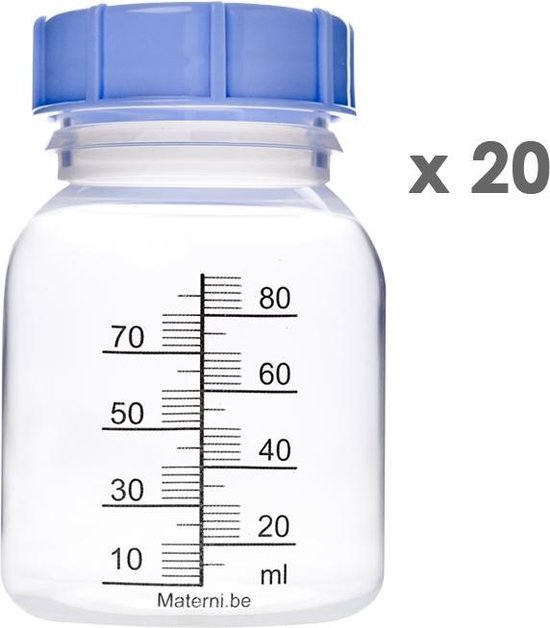 20x Materni Moedermelkflesje 80 ml met dop tbv borstvoeding van Materni — afbeelding 2