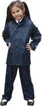 Regenpak winddicht navy blauw voor meisjes - Regenjas / regenbroek - Regenkleding voor kinderen S (110-116)