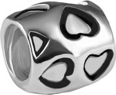 Quiges - 925 - Zilveren - Bedels -Sterling zilver - Beads - Liefde met Hartjes Kraal Charm - Geschikt – voor - alle bekende merken - Armband Z546