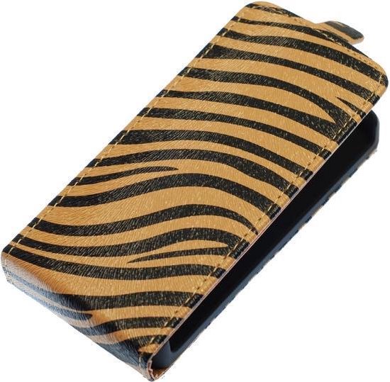 Bruin Zebra Flip case hoesje voor Samsung Galaxy S3 I9300