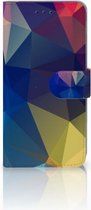 Samsung Galaxy A6 Plus 2018 Uniek  Bookcase Hoesje Polygon Dark