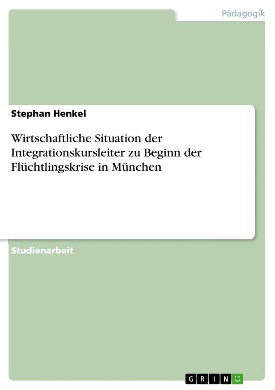 Wirtschaftliche Situation der Integrationskursleiter zu Begi ... - cover