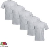 Fruit of the Loom - 5 stuks Valueweight T-shirts Ronde Hals - Heather Grey - L