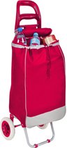 Benson Boodschappentrolley 96x34x21cm - Fun Color Rood - Waterdicht en Opvouwbaar