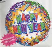 folieballon - happy new year - prismatic - leeg
